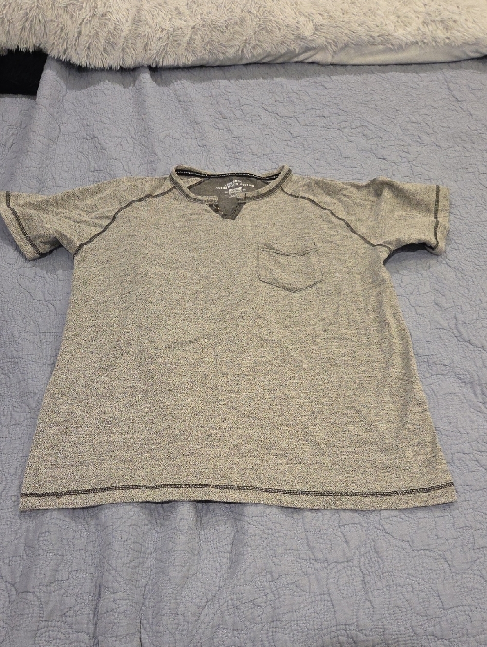 Alexander Julian Heather Gray Short Sleeve Pocket Tee Size XL!